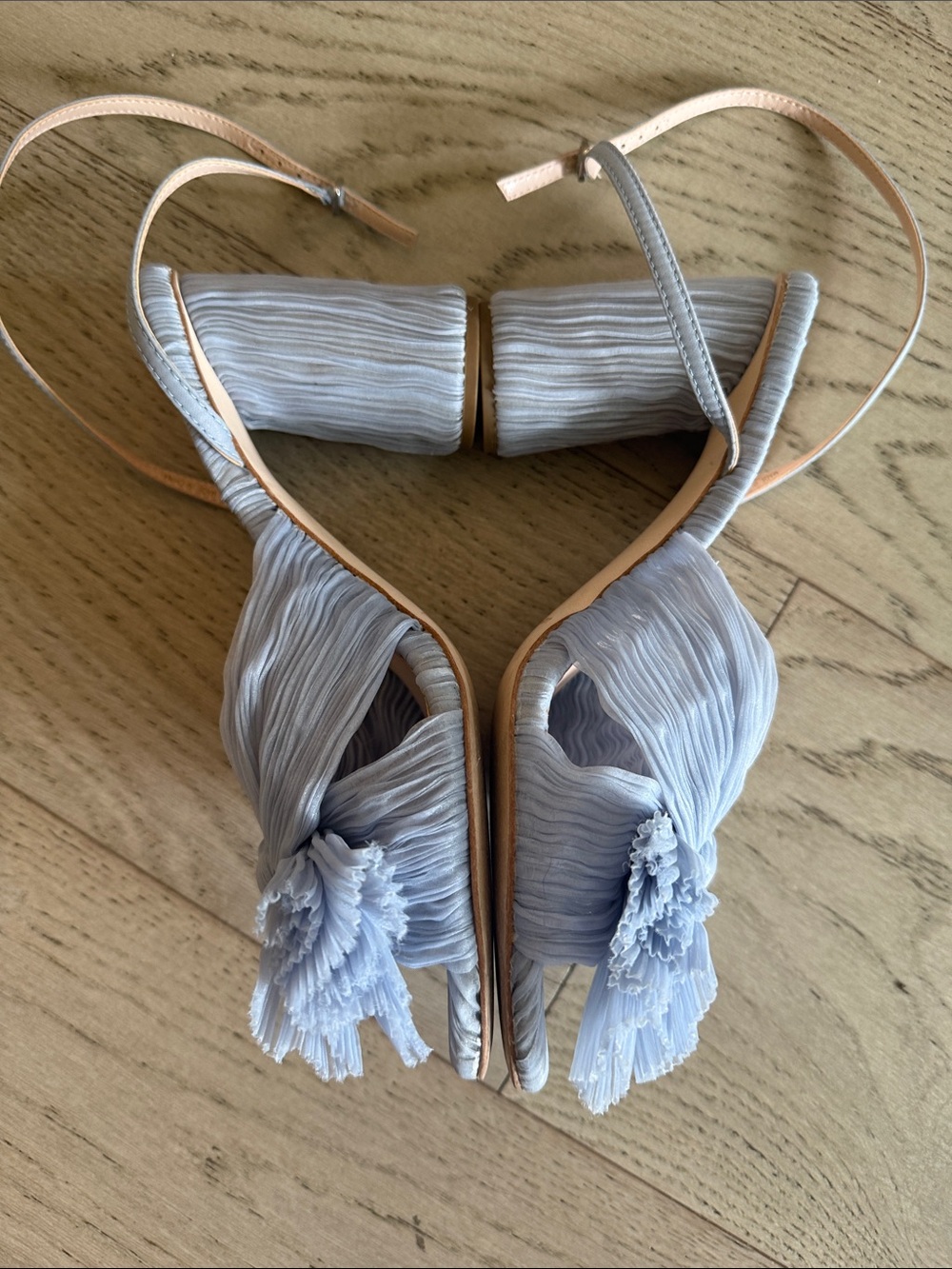 Loeffler Randall Camellia Blue Pleated Bow Heel - Picture 3 of 5